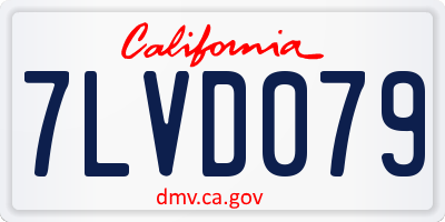 CA license plate 7LVD079