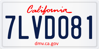 CA license plate 7LVD081