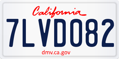 CA license plate 7LVD082