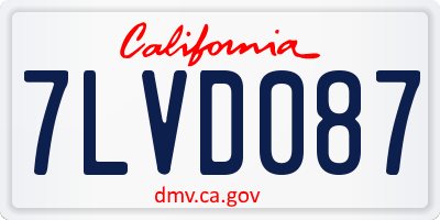 CA license plate 7LVD087