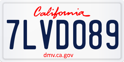 CA license plate 7LVD089