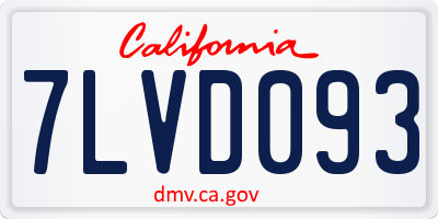 CA license plate 7LVD093