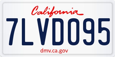 CA license plate 7LVD095