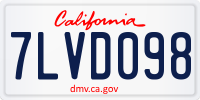 CA license plate 7LVD098