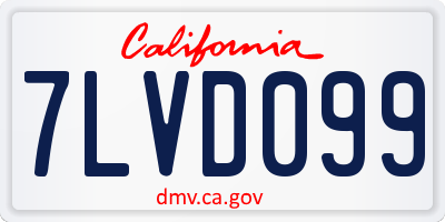 CA license plate 7LVD099