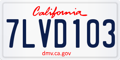 CA license plate 7LVD103