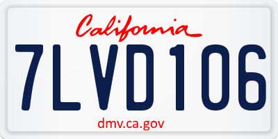 CA license plate 7LVD106