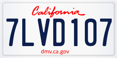 CA license plate 7LVD107