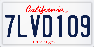 CA license plate 7LVD109