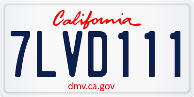 CA license plate 7LVD111