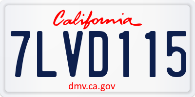 CA license plate 7LVD115