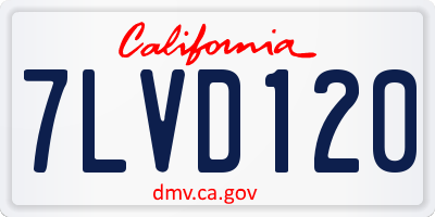CA license plate 7LVD120