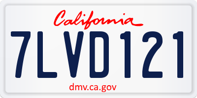 CA license plate 7LVD121