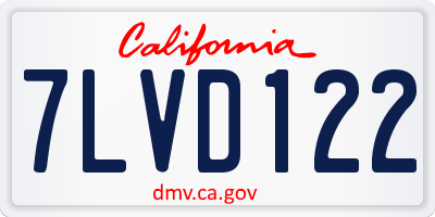 CA license plate 7LVD122