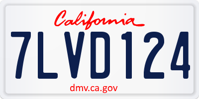 CA license plate 7LVD124