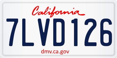 CA license plate 7LVD126