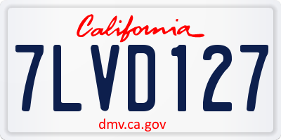 CA license plate 7LVD127