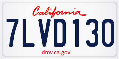 CA license plate 7LVD130
