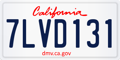 CA license plate 7LVD131
