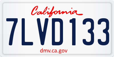 CA license plate 7LVD133