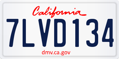 CA license plate 7LVD134