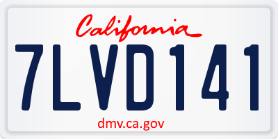 CA license plate 7LVD141