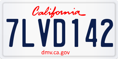 CA license plate 7LVD142