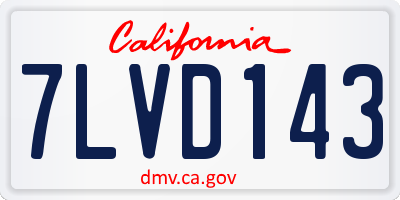 CA license plate 7LVD143