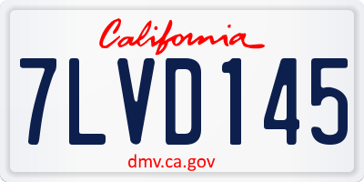 CA license plate 7LVD145