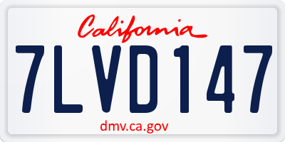 CA license plate 7LVD147