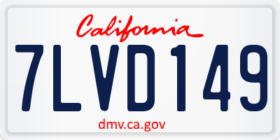CA license plate 7LVD149