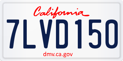 CA license plate 7LVD150