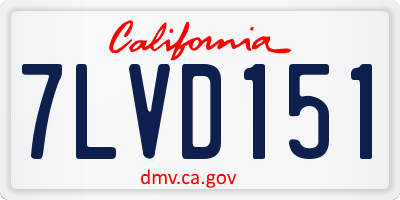 CA license plate 7LVD151