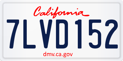 CA license plate 7LVD152