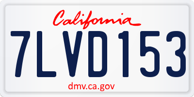 CA license plate 7LVD153