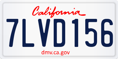 CA license plate 7LVD156