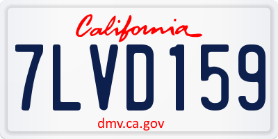 CA license plate 7LVD159