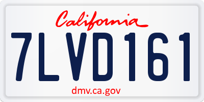 CA license plate 7LVD161