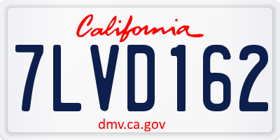CA license plate 7LVD162