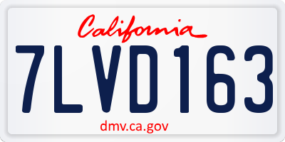 CA license plate 7LVD163