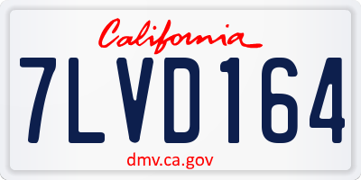 CA license plate 7LVD164