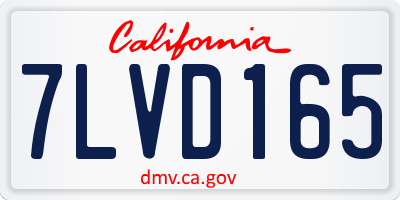 CA license plate 7LVD165