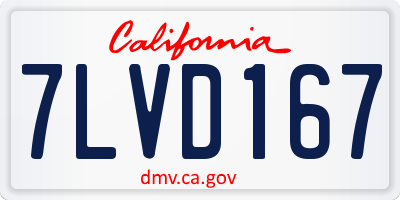 CA license plate 7LVD167