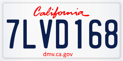 CA license plate 7LVD168