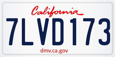 CA license plate 7LVD173