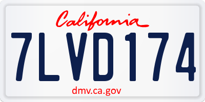 CA license plate 7LVD174