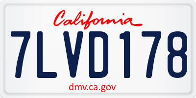 CA license plate 7LVD178