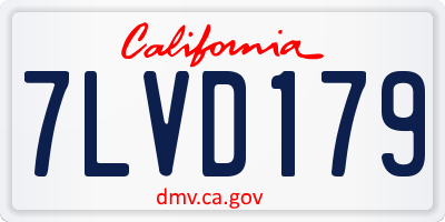 CA license plate 7LVD179