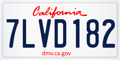 CA license plate 7LVD182