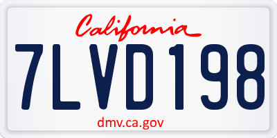 CA license plate 7LVD198